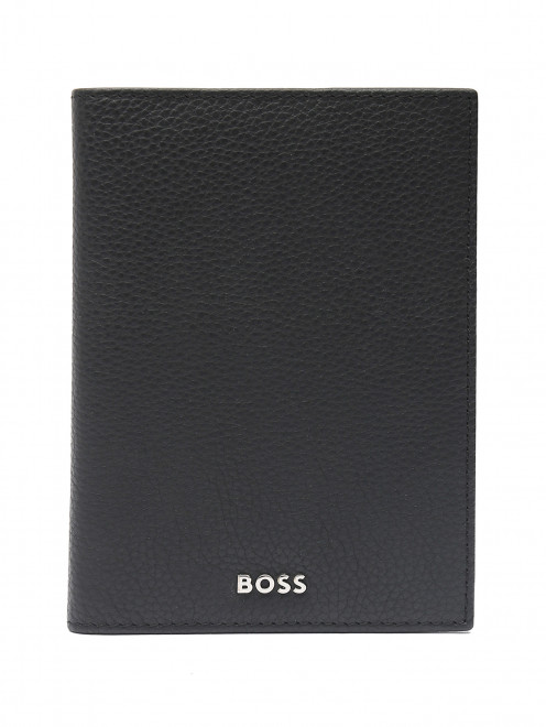 Обложка для паспорта из кожи с логотипом Boss - Общий вид