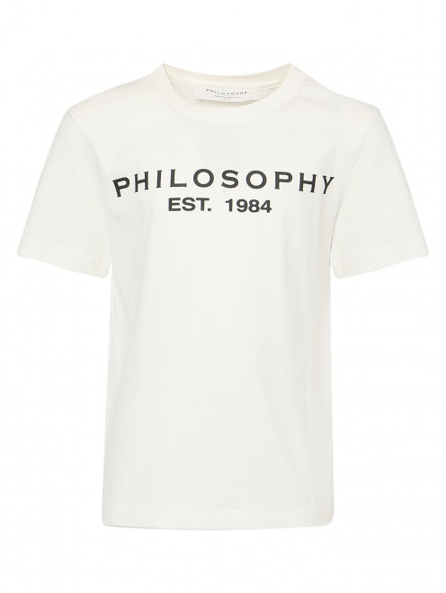 Футболка из хлопка с логотипом Philosophy di Lorenzo Serafini - Общий вид