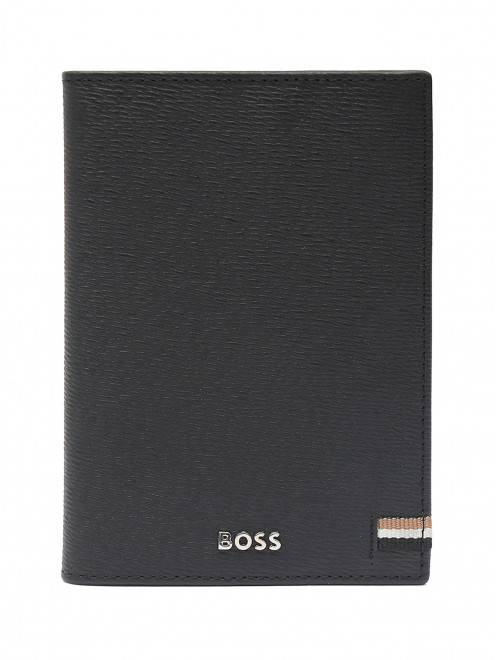 Обложка для паспорта из кожи с логотипом Boss - Общий вид