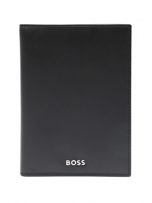 Обложка для паспорта из кожи с логотипом Boss - Общий вид